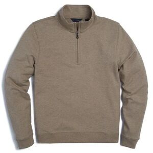 Scott Barber 1/4 Zip Pullover Mockneck Men’s XXL Heathered Pima Cotton Khaki